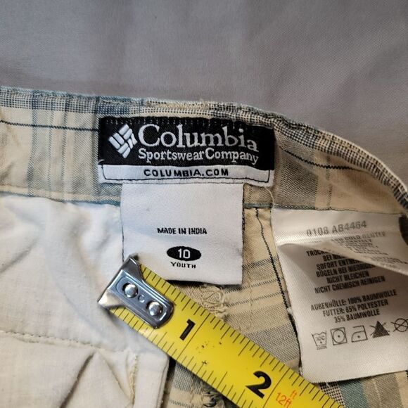 Vintage 90s Columbia youth blue & grey plaid shorts - size 10, made in India - Picture 3 of 9